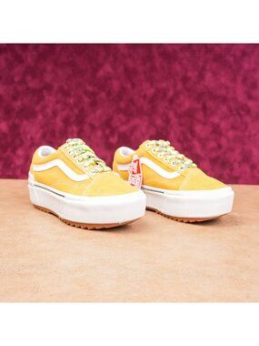 Vans Unisex Old Skool Stacked Platform Lift Yellow Sneakers sz M4 W6